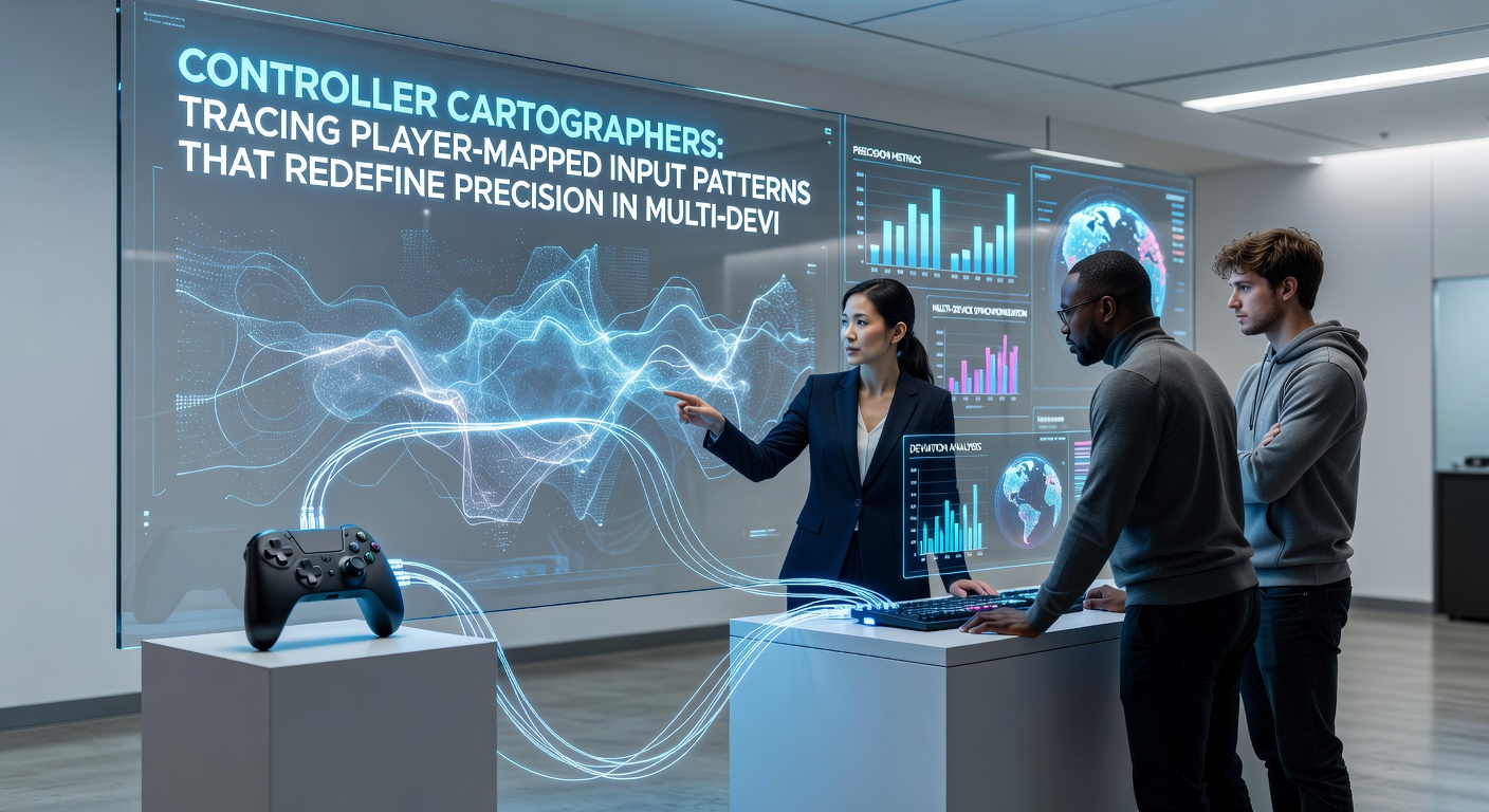 Chart showing player-mapped input patterns and precision metrics in multi-device esports environments