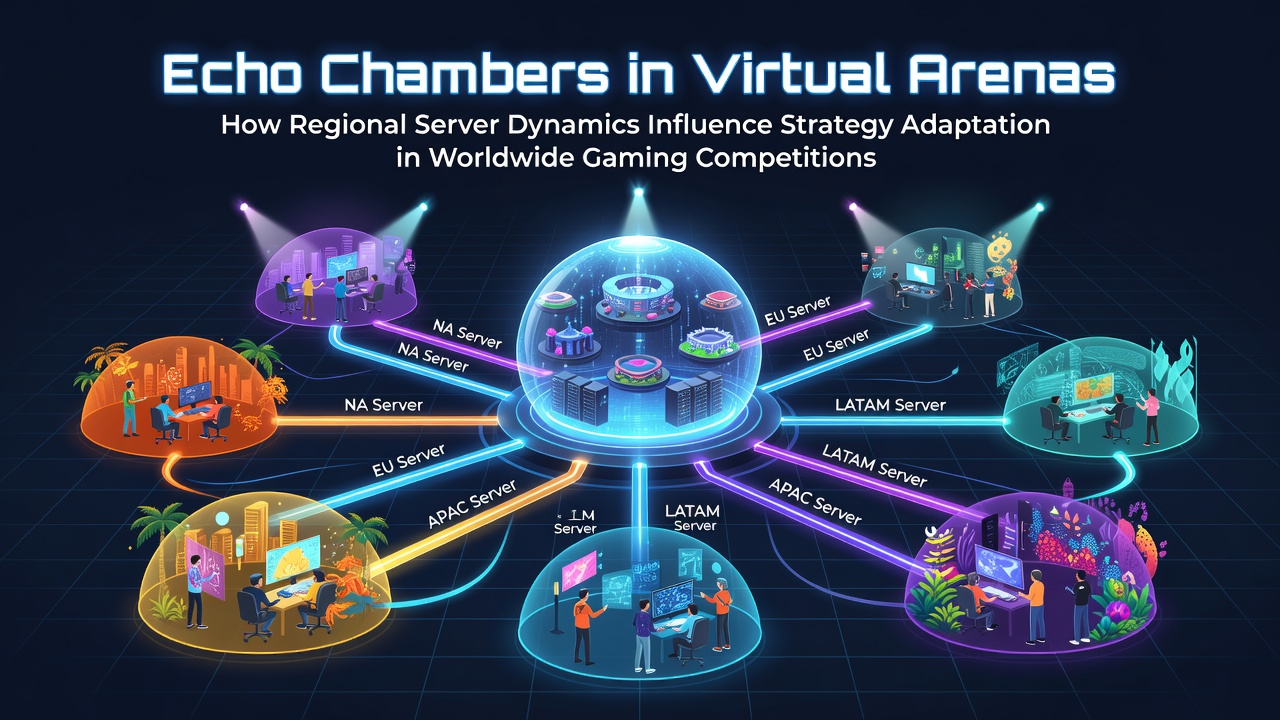 Regional server clusters showing player distribution and strategy variations across global gaming networks