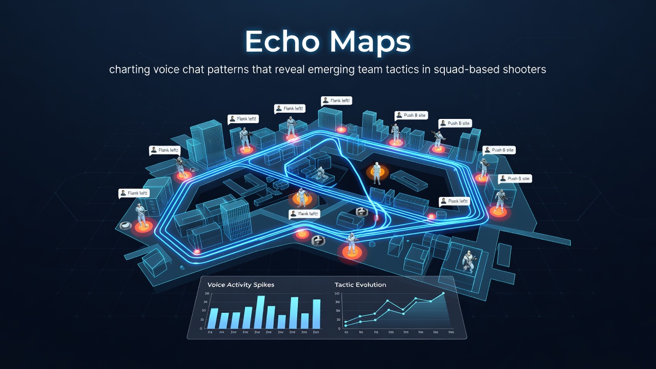 Voice chat analysis visualization showing team coordination patterns in a squad-based shooter match