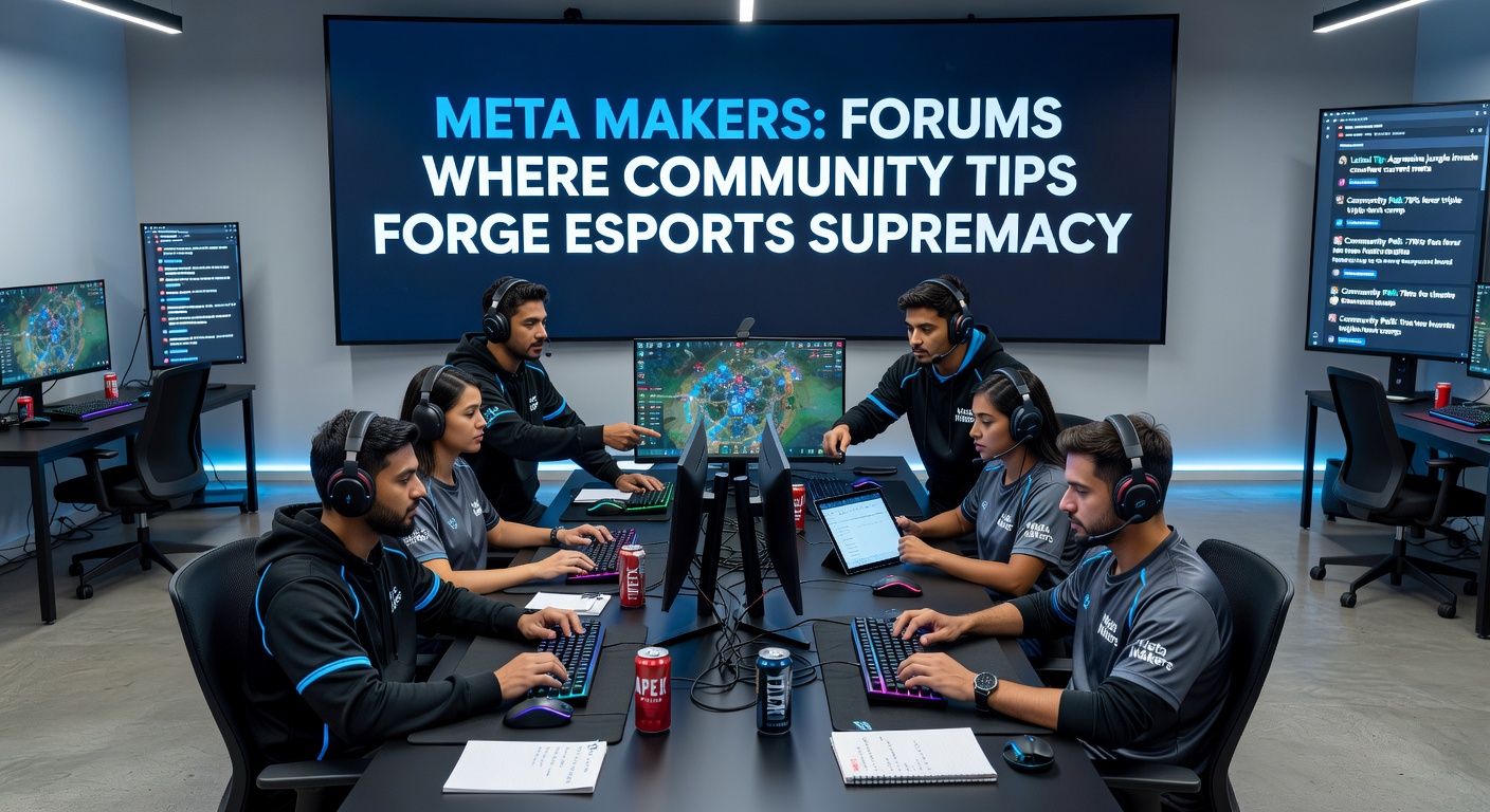 Vibrant online forum interface showing threads on esports strategies, with users debating meta builds in a popular MOBA game