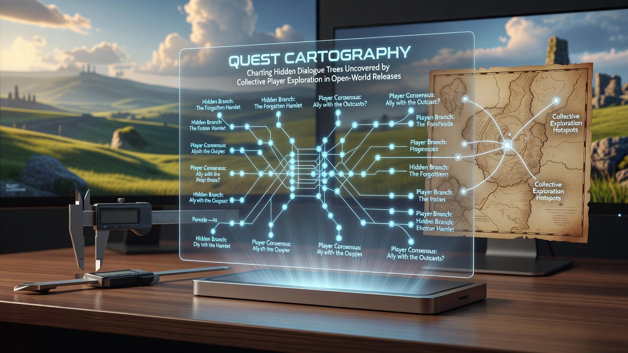 Players mapping dialogue options in an open-world game environment